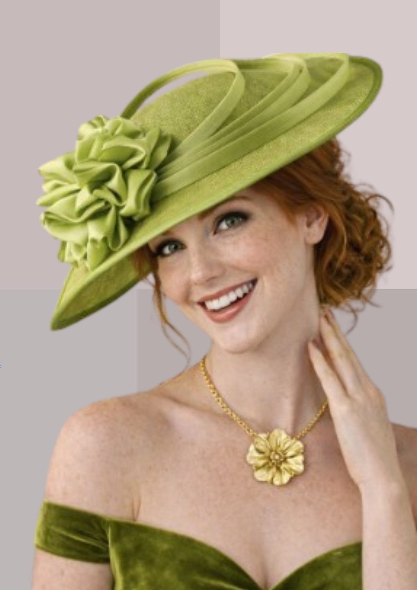 Chapeau femme mariage vert pistache| Cap-Chapeau