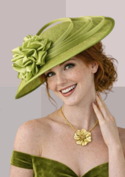 Chapeau femme mariage vert pistache| Cap-Chapeau