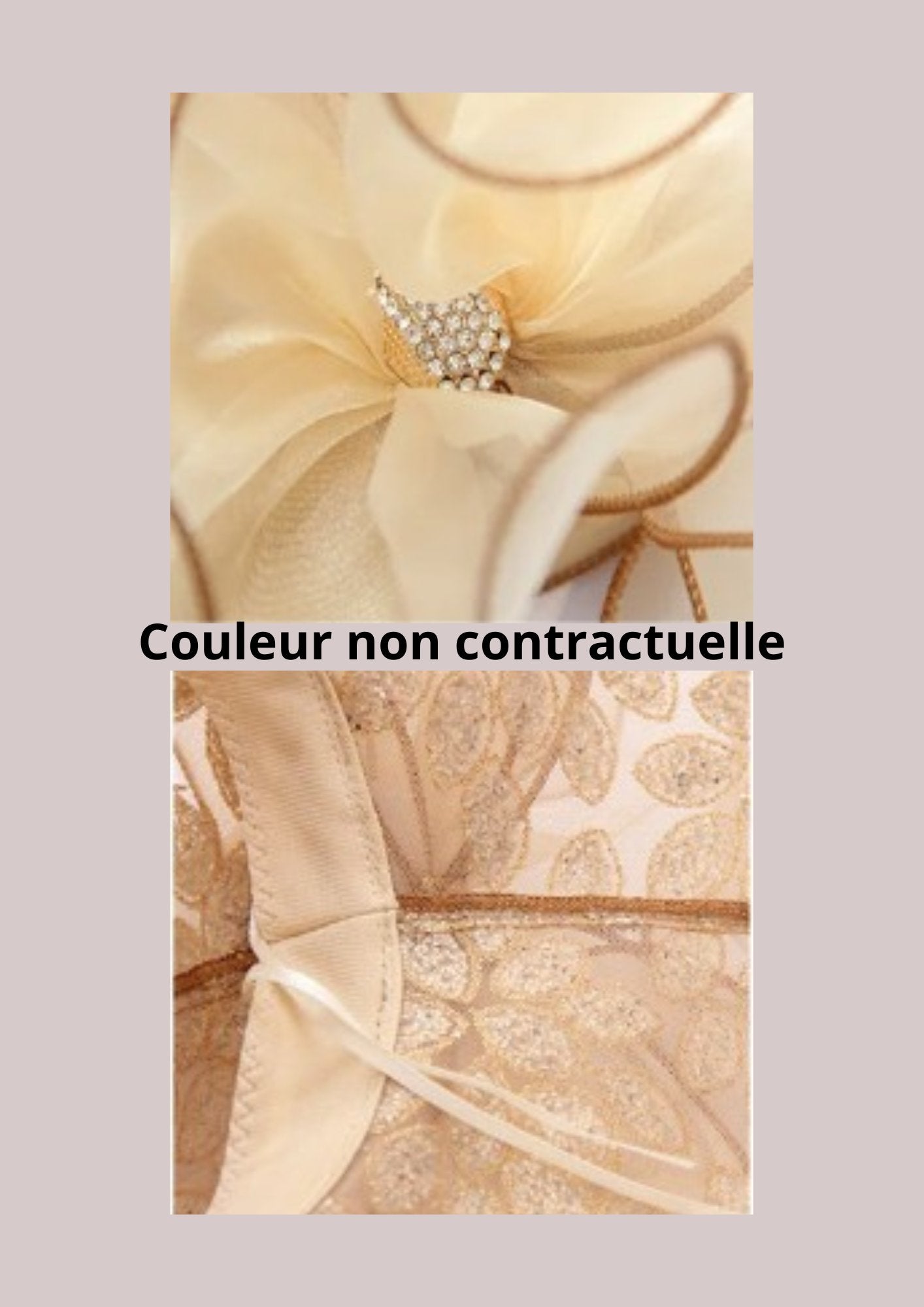 Chapeau femme pour mariage ivoire, détails | Cap-Chapeau