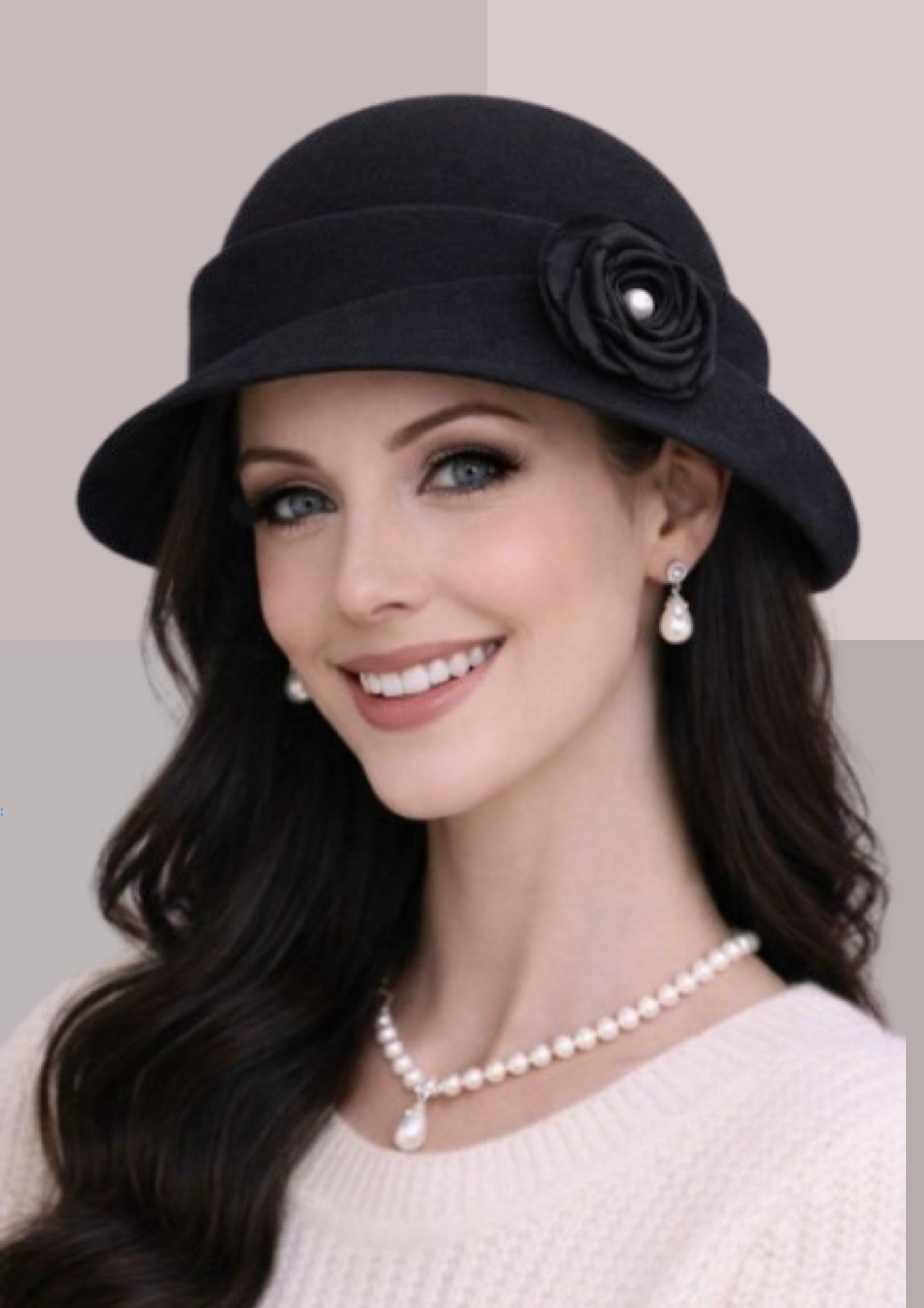 Chapeau d'hiver pour femme chic noir  | Cap-Chapeau