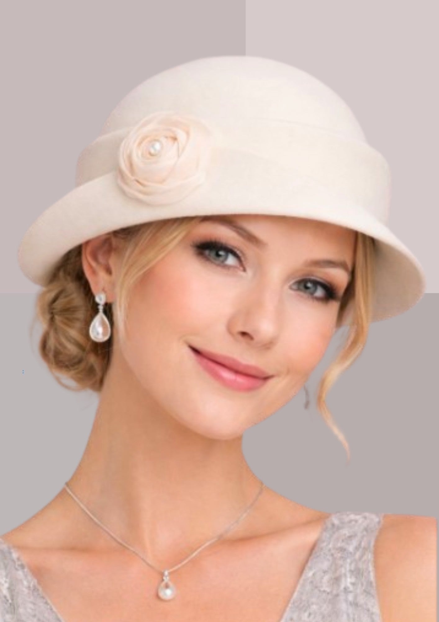 Elégant chapeau hiver pour femme  creme | Cap-Chapeau