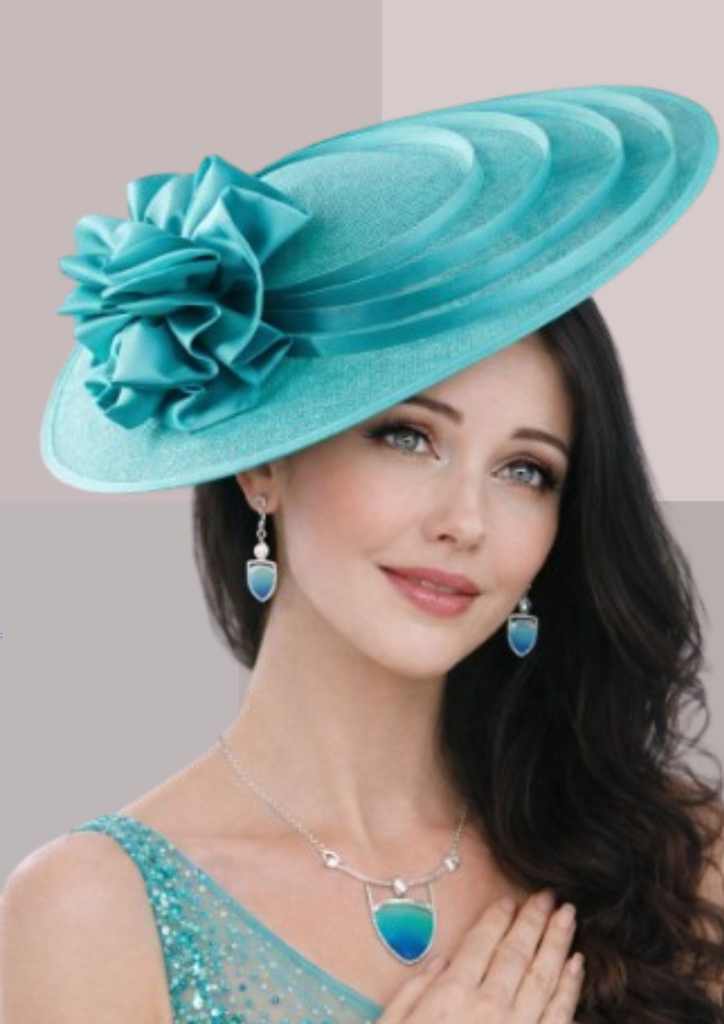Chapeau mariage invitée turquoise bleu lagon | Cap-Chapeau