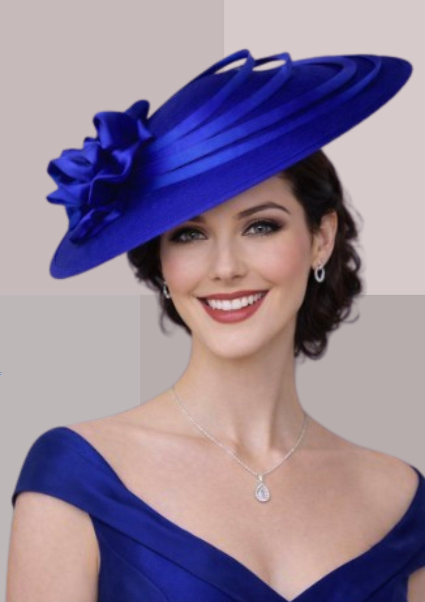 Chapeau mariage pour invitee - bleu | Cap-Chapeau