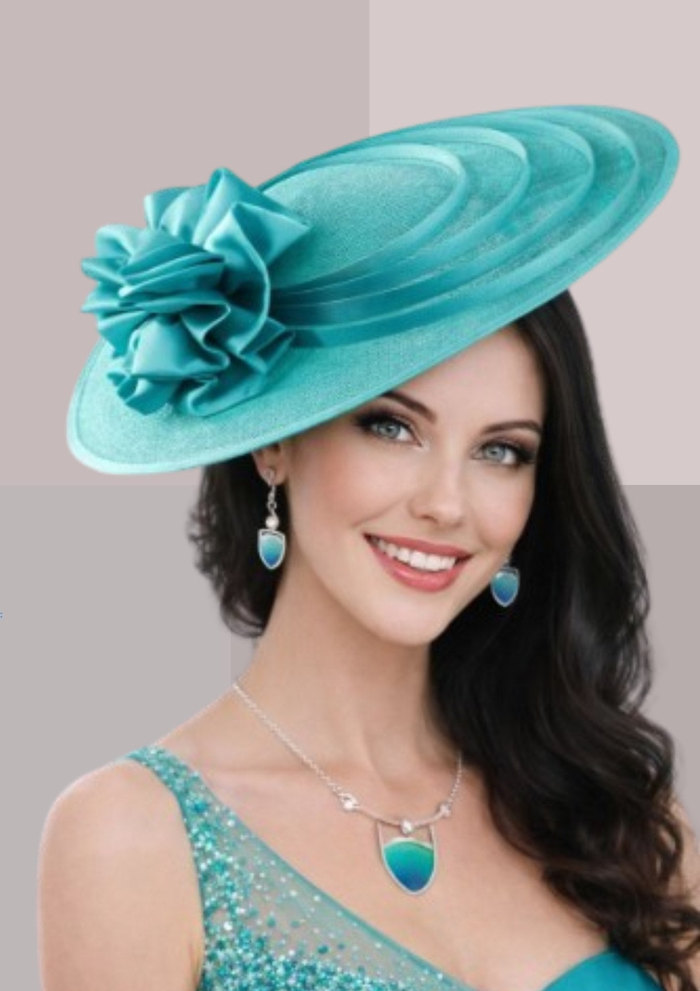 CHAPEAU MARIAGE INVITEE TURQUOISE MERS DU SUD | CAP-CHAPEAU