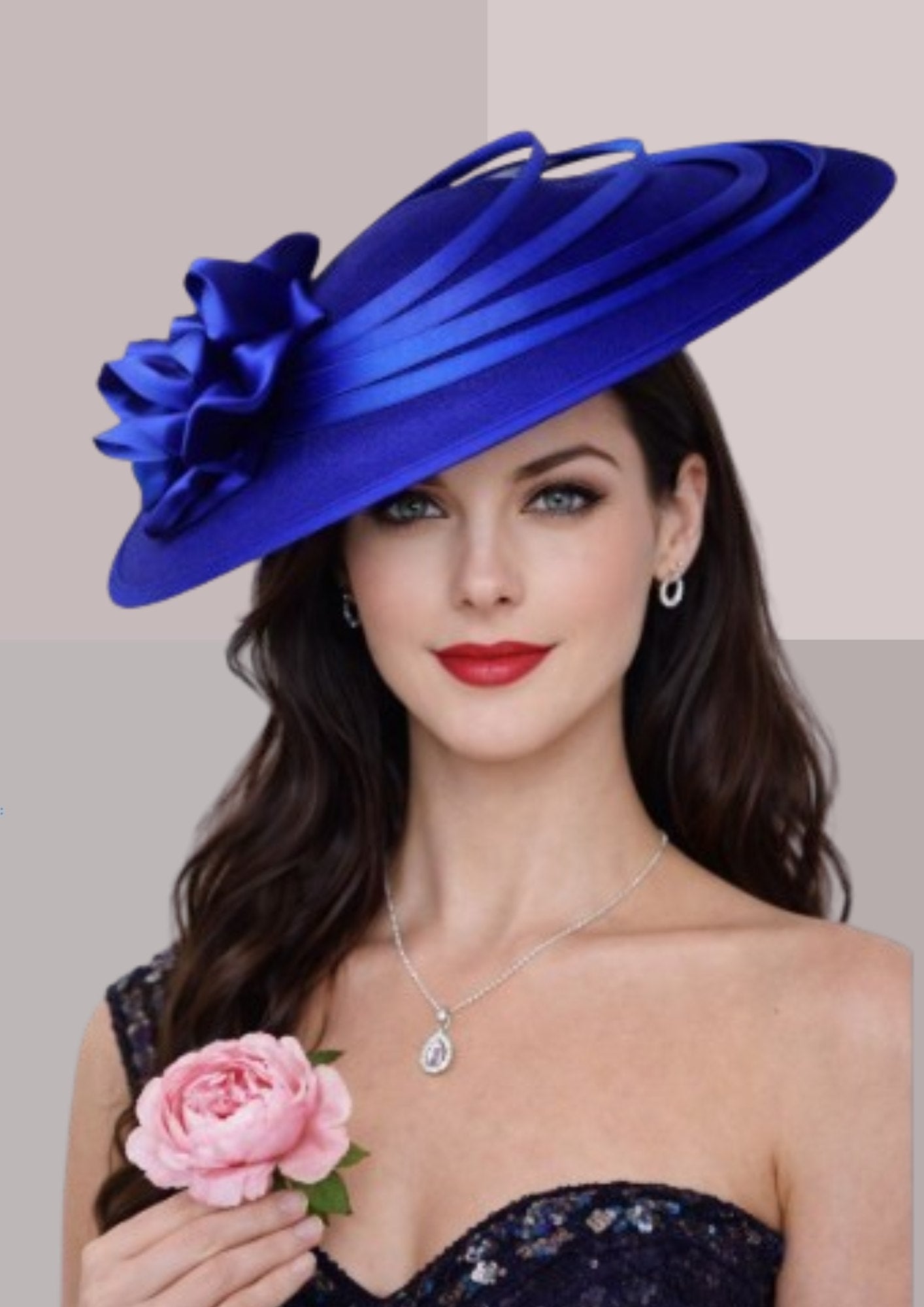 Chapeau mariage invitee bleu vif | Cap-Chapeau