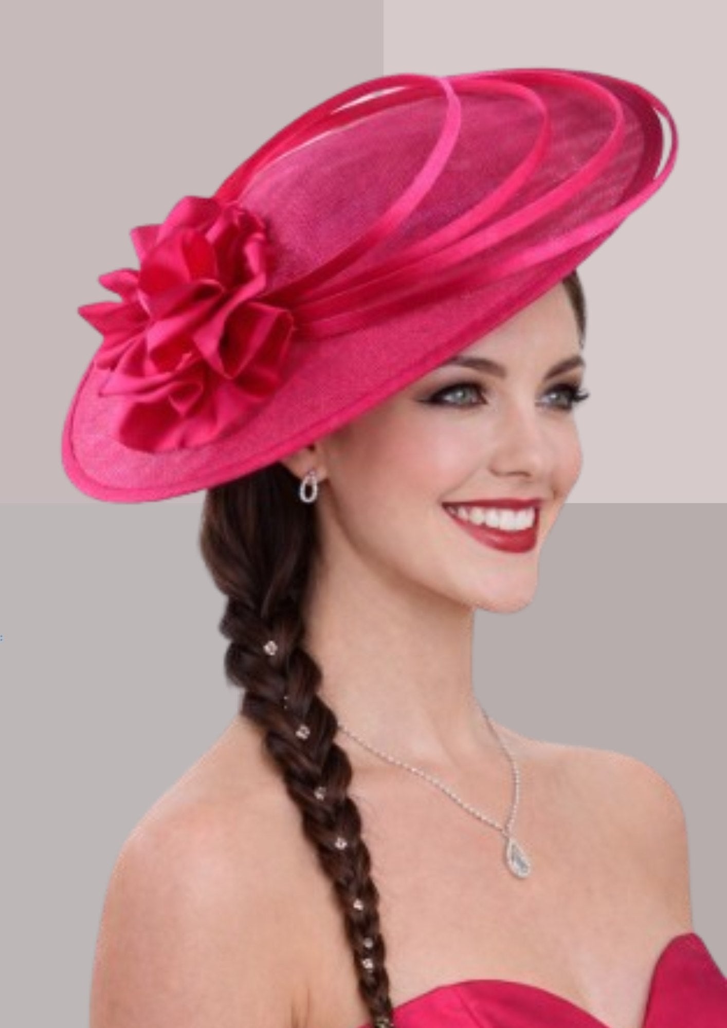 chapeau mariage invitée rose magenta | Cap-Chapeau