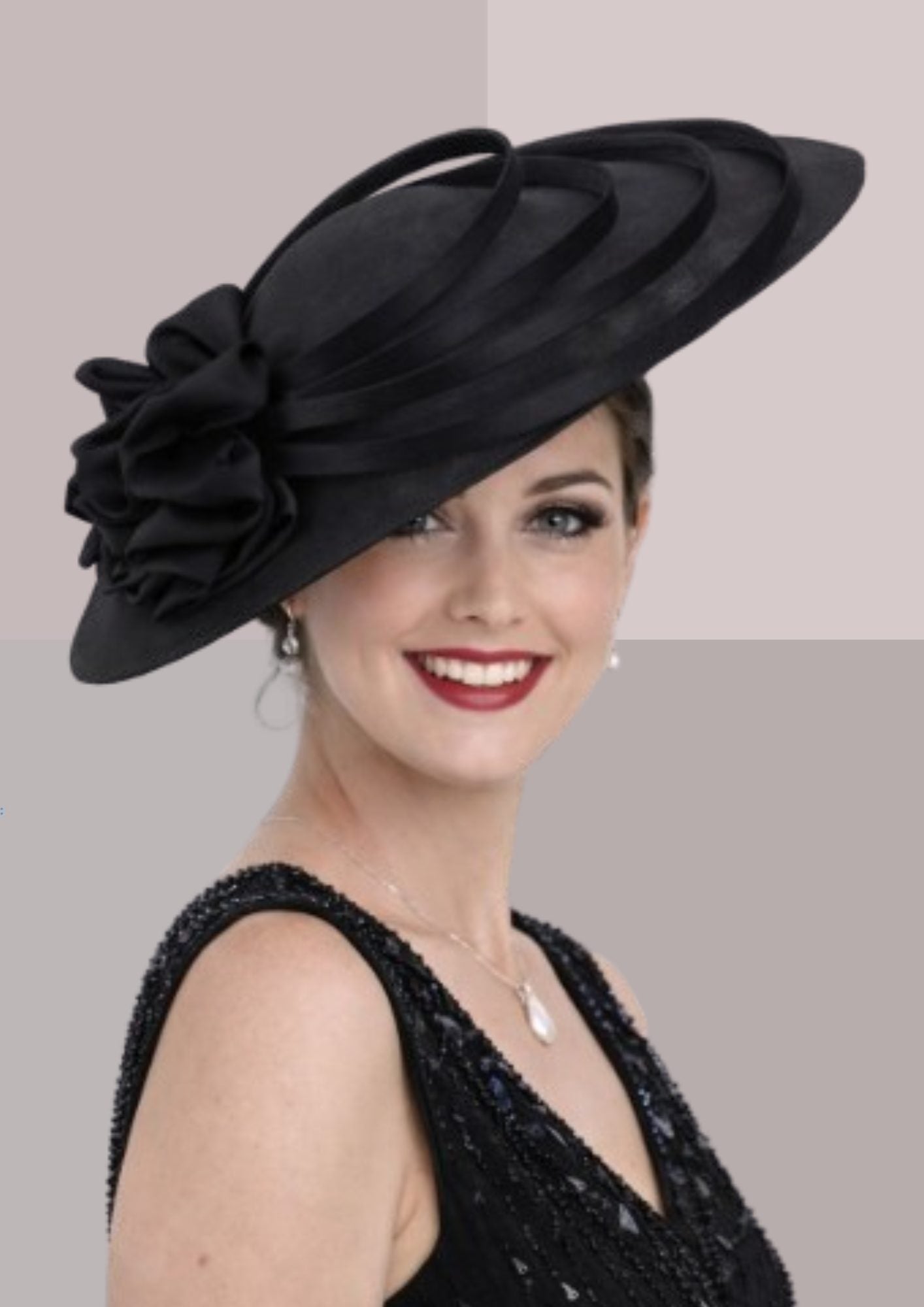 Chapeau femme pour mariage noir  | Cap-Chapeau