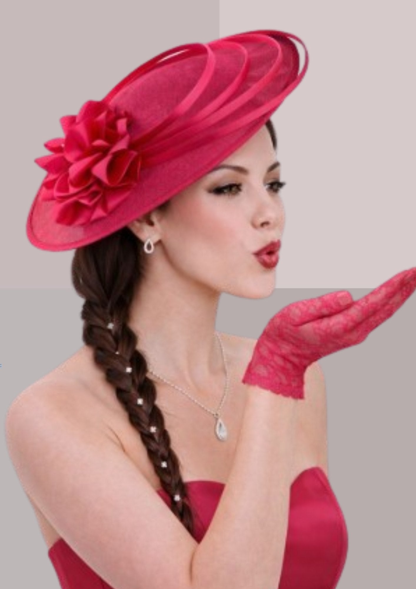 chapeau mariage invitee rose magenta | Cap-Chapeau