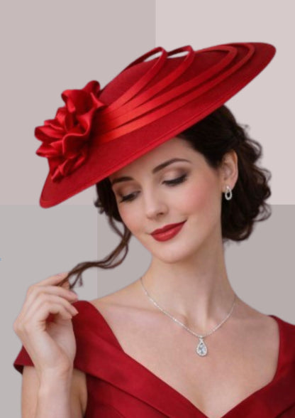 Chapeau mariage invitee  en rouge | Cap-Chapeau