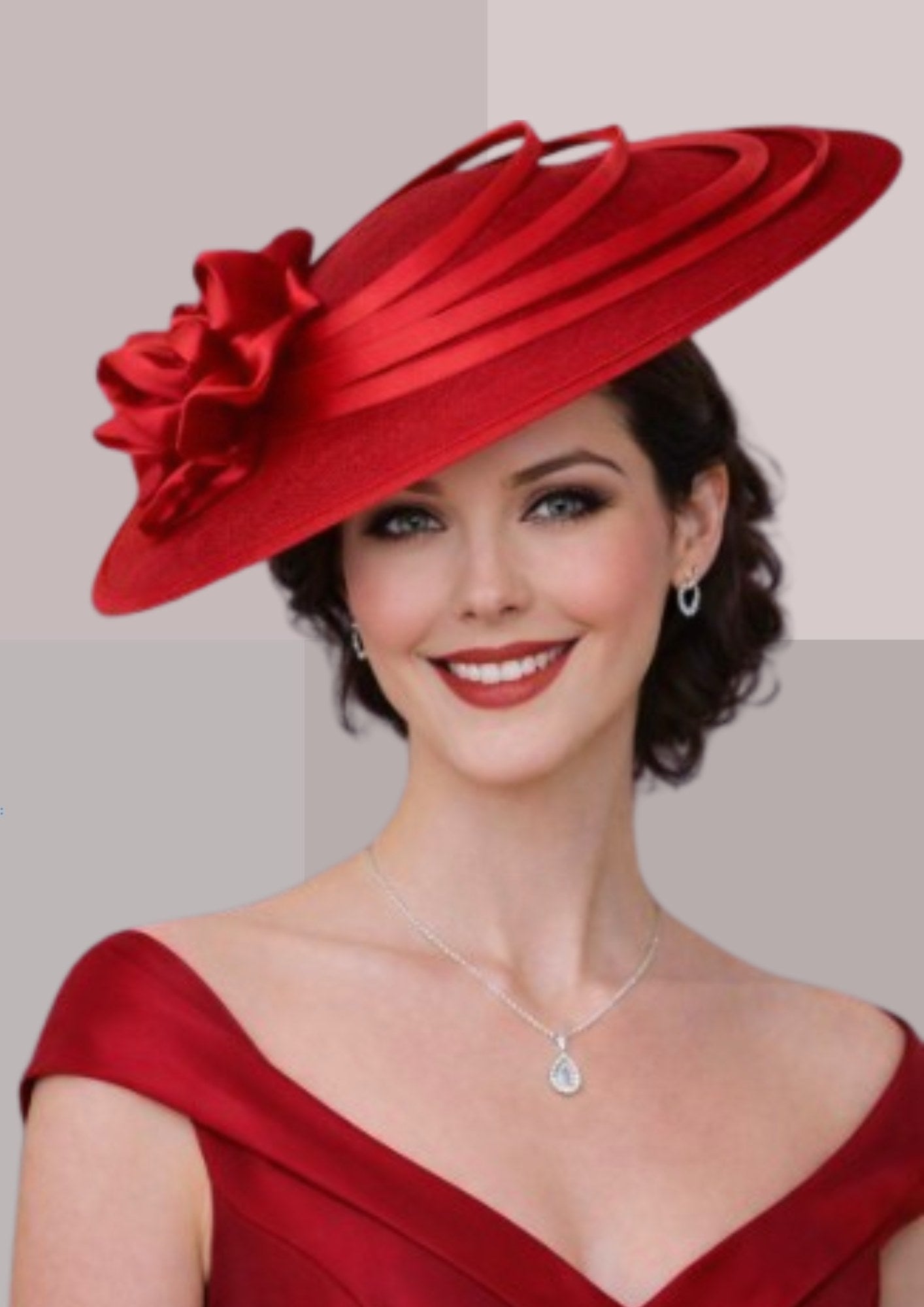 Chapeau mariage invitee rouge | Cap-Chapeau