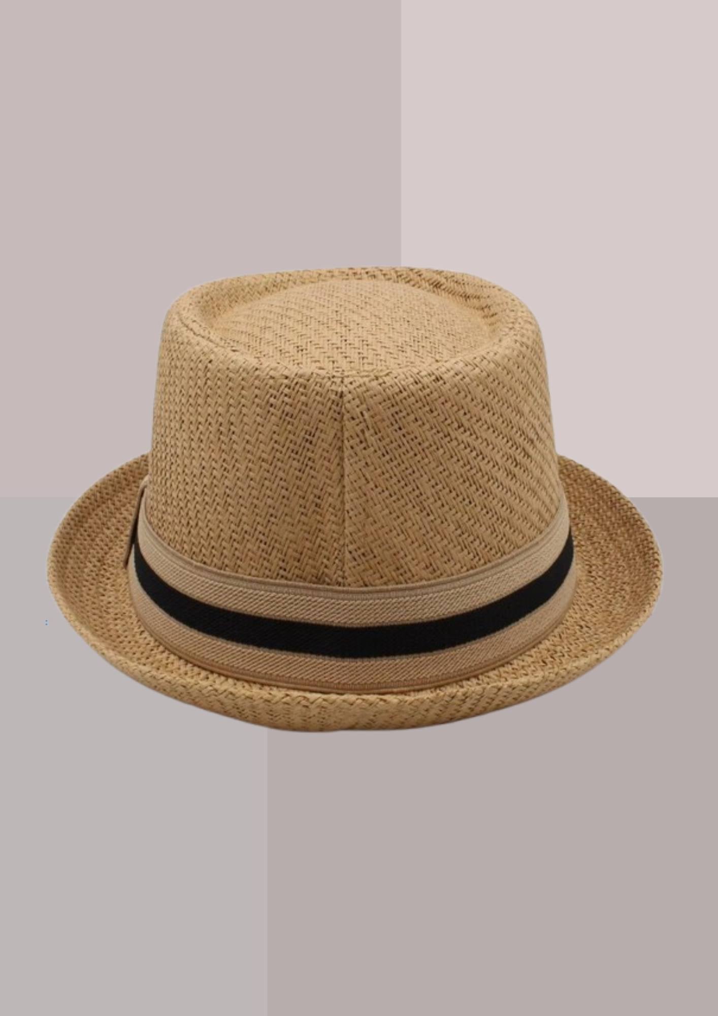 Pork Pie - Chapeau de paille - camel - détail arrière | Cap-Chapeau