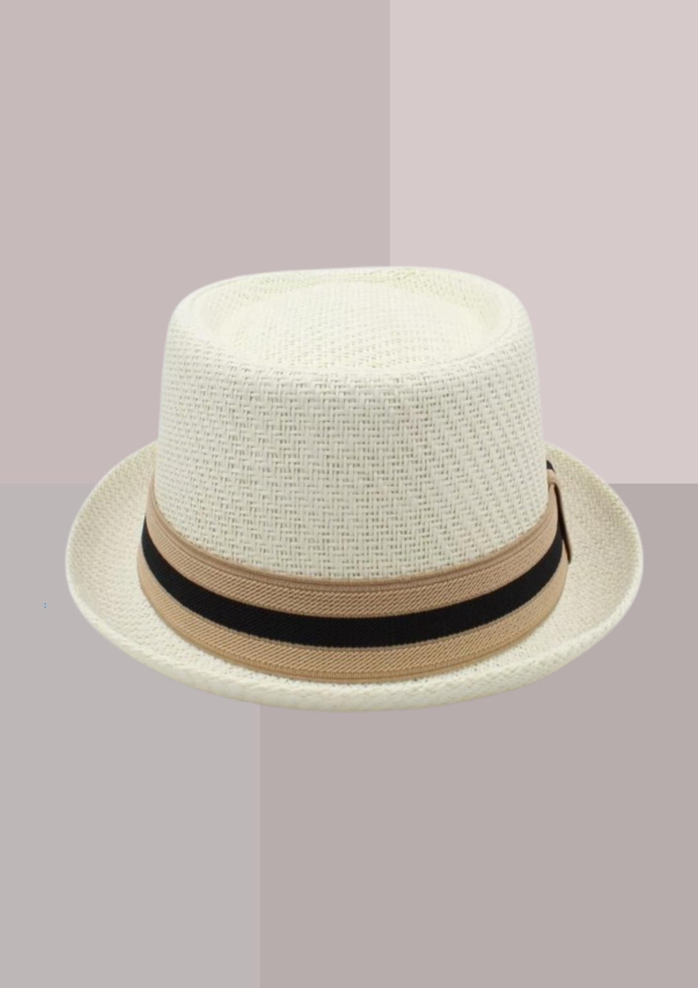 Pork pie - chapeau de paille homme blanc  | Cap-Chapeau