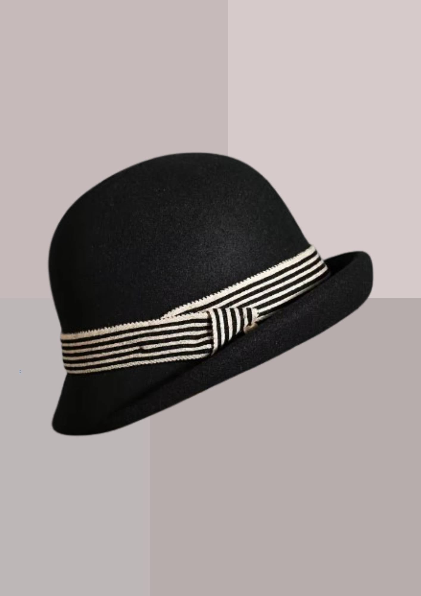 Chapeau noir vintage femme | Cap-Chapeau