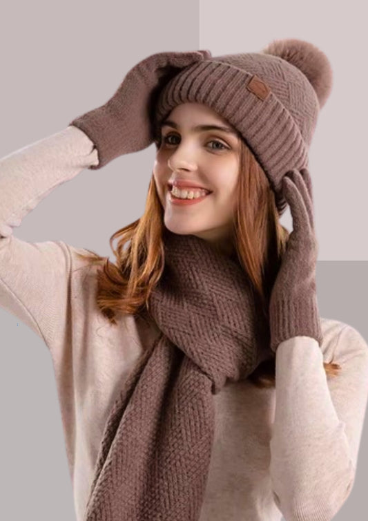 Ensemble écharpe bonnet gant | Cap-Chapeau