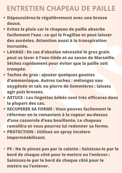 Comment entretenir un chapeau de paille ?  | Cap-Chapeau