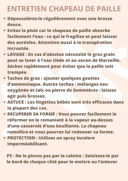 Entretenir un Chapeau de Paille ou de Raphia | Cap-Chapeau