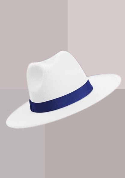 Fedora Chapeau Blanc et Bleu | Cap-Chapeau