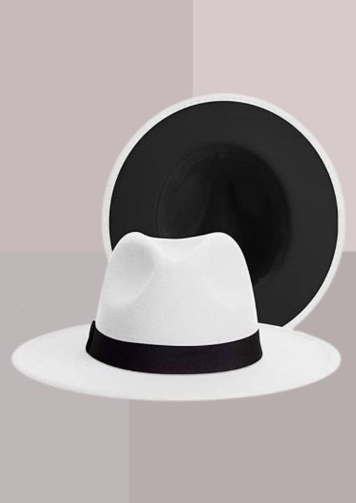 Fedora Chapeau Blanc et Noir | Cap-Chapeau