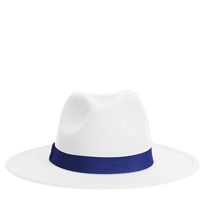 Fedora Chapeau Bicolore Blanc et Bleu | Cap-Chapeau