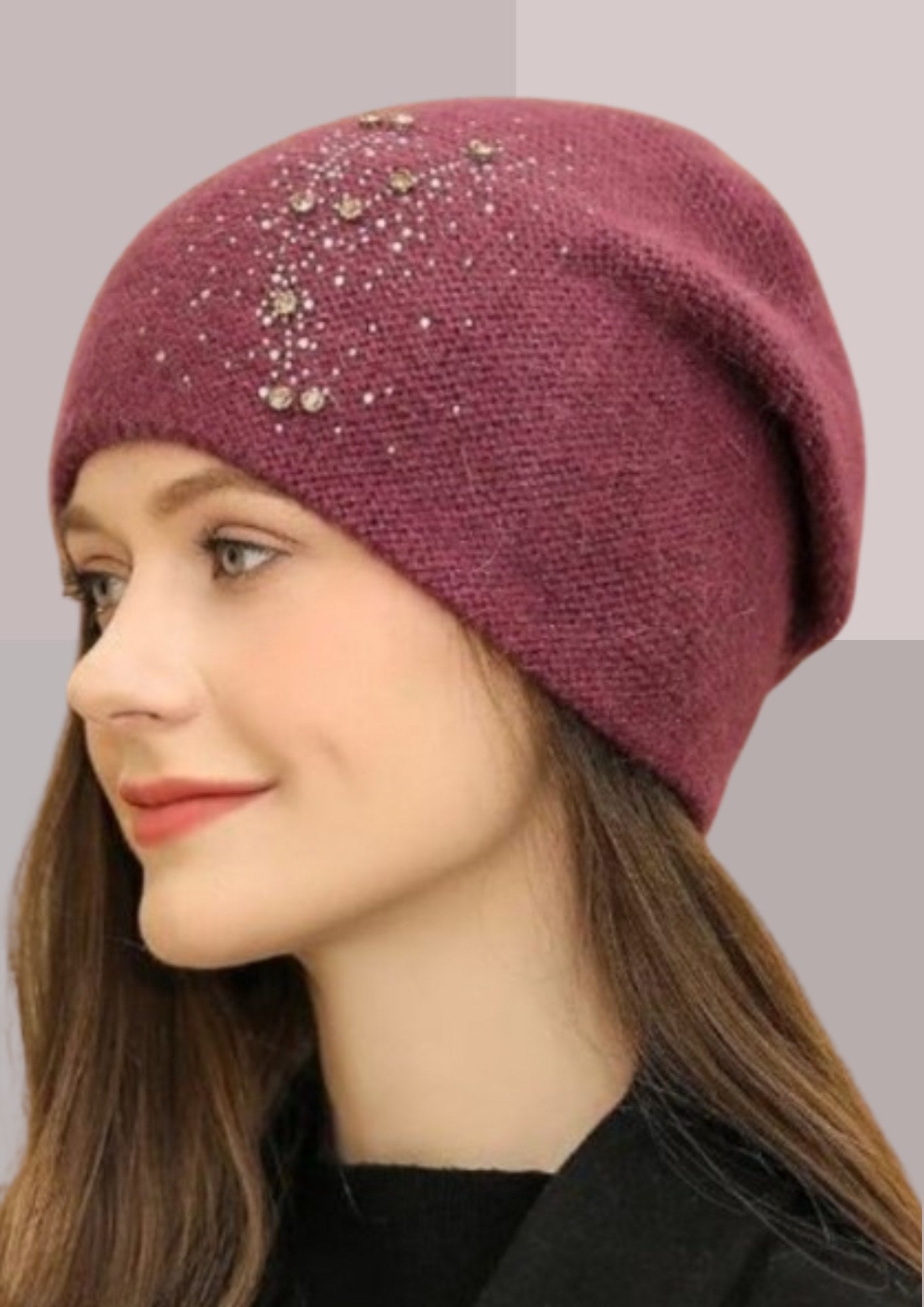 Joli bonnet pour femme - bordeaux | Cap-Chapeau