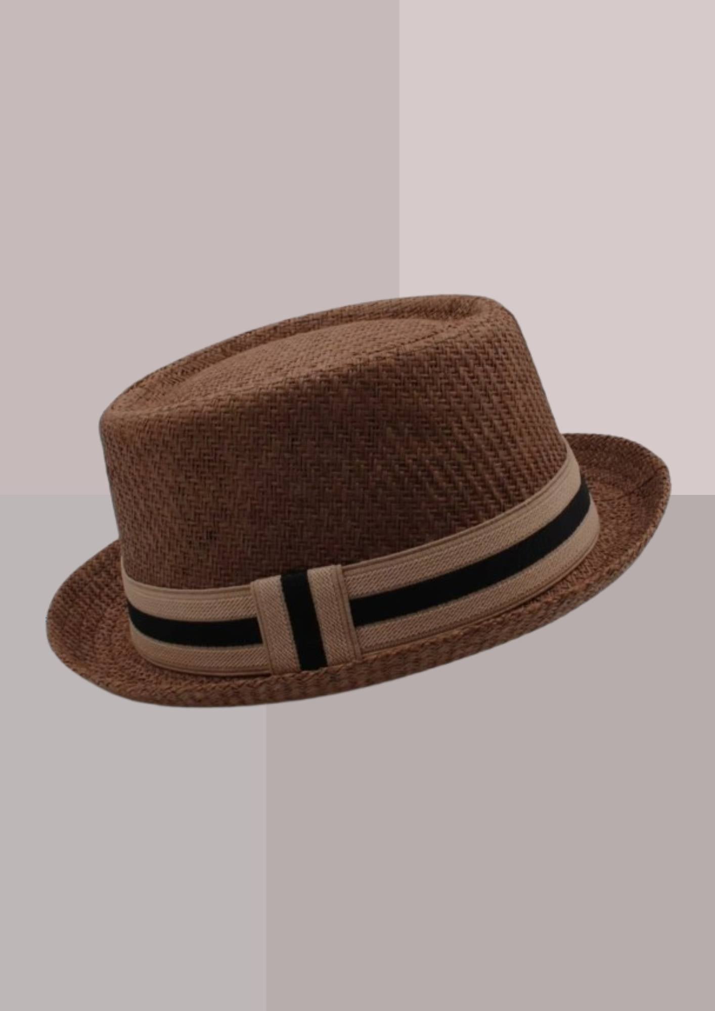 Chapeau de paille pork pie - marron | Cap-Chapeau