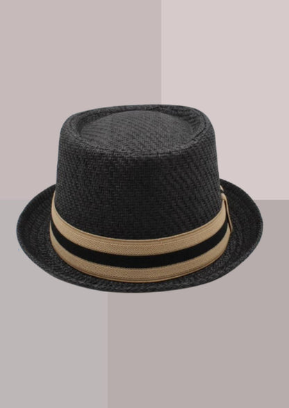 Chapeau de paille Pork Pie noir | Cap-Chapeau