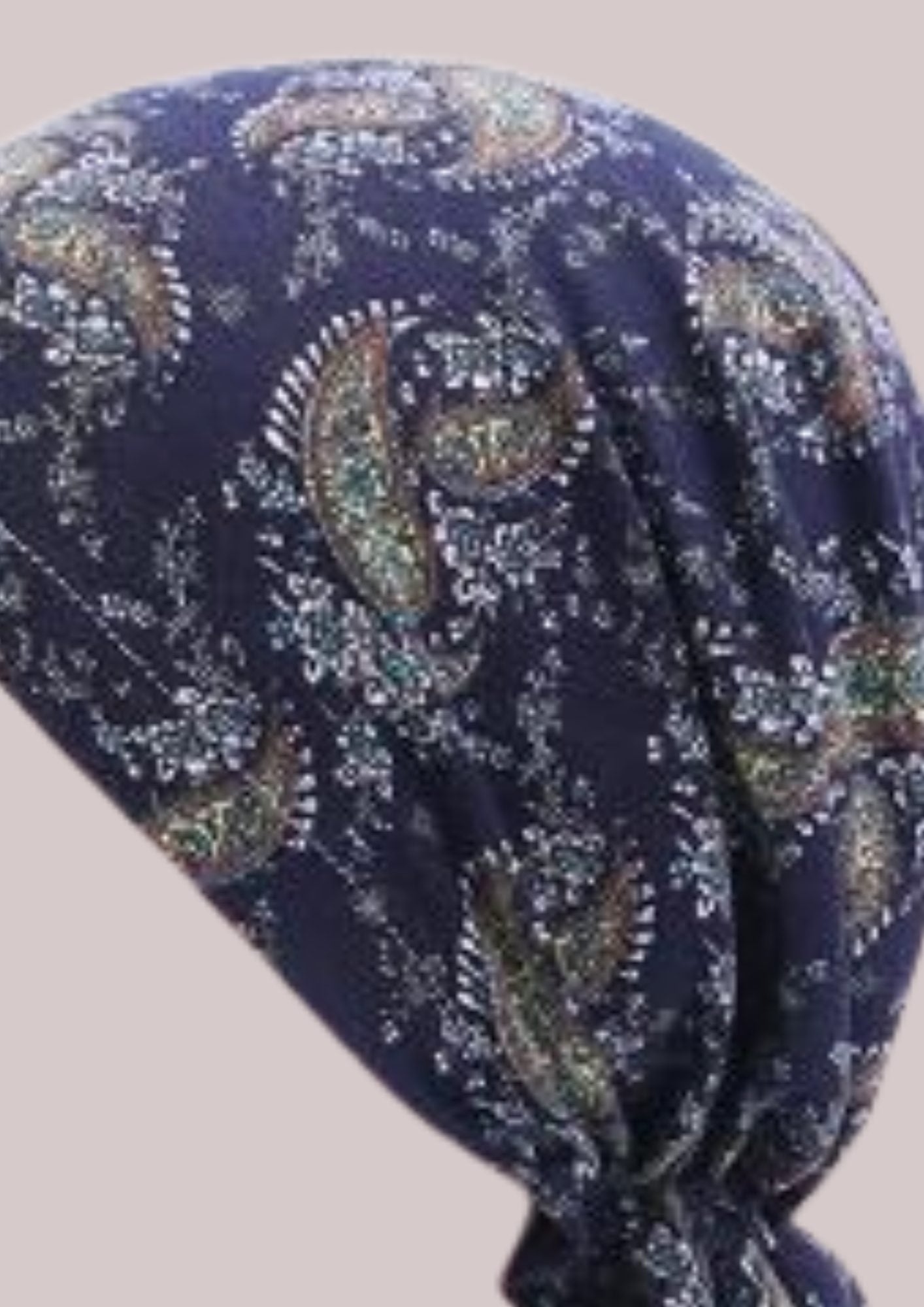 Turban chimiothérapie bleu marine | Cap-Chapeau