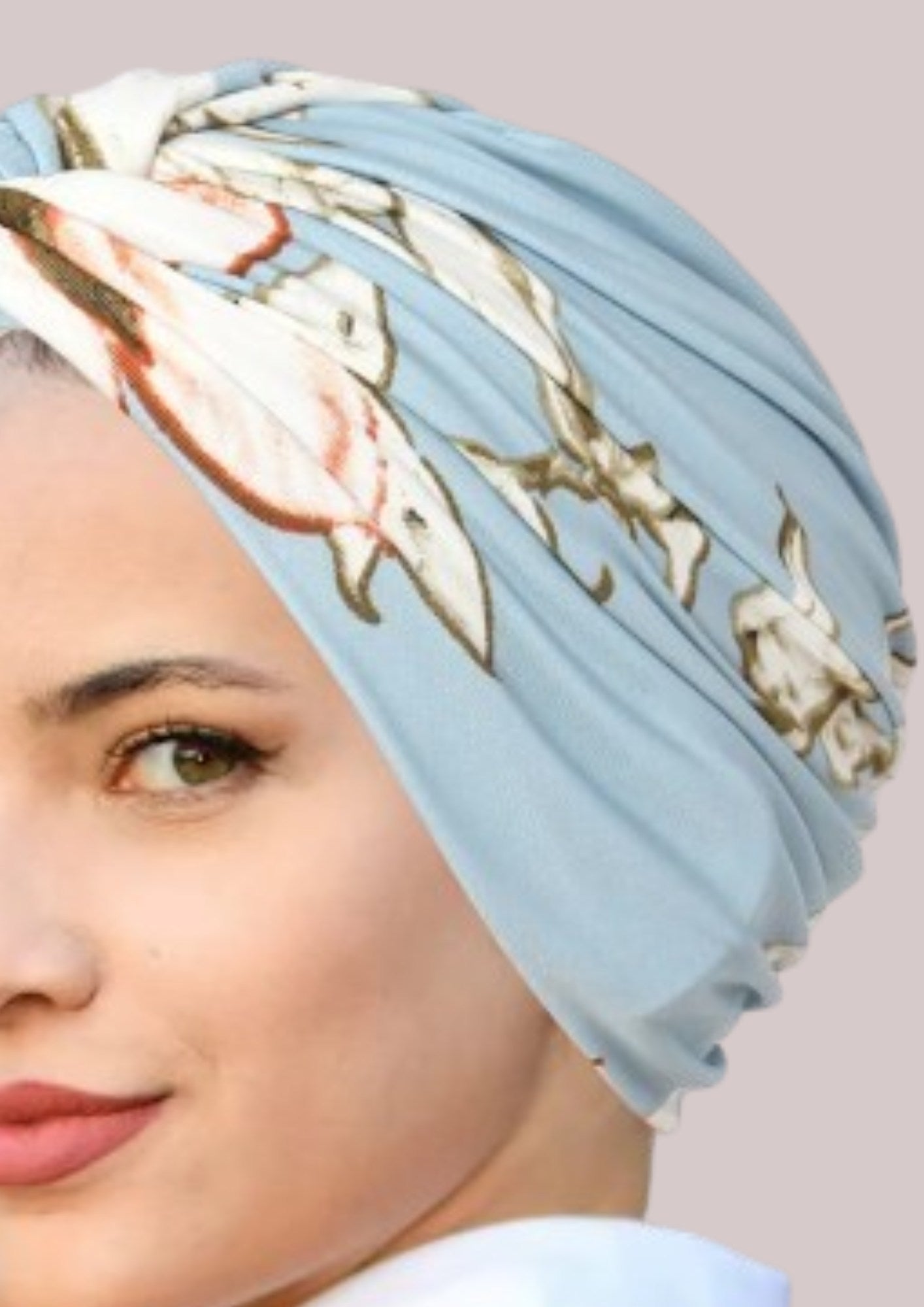 Turban femme chimio en bleu ciel | Cap-Chapeau